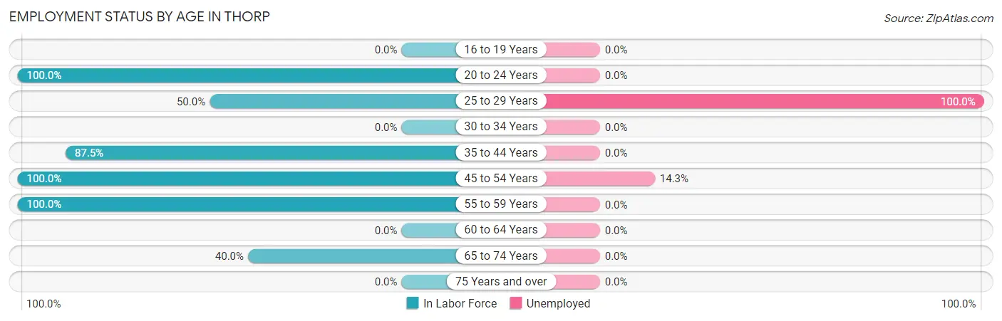 Employment Status by Age in Thorp