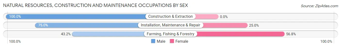 Natural Resources, Construction and Maintenance Occupations by Sex in Tieton