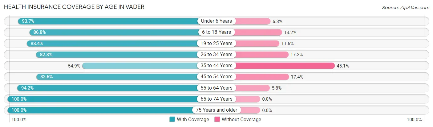 Health Insurance Coverage by Age in Vader