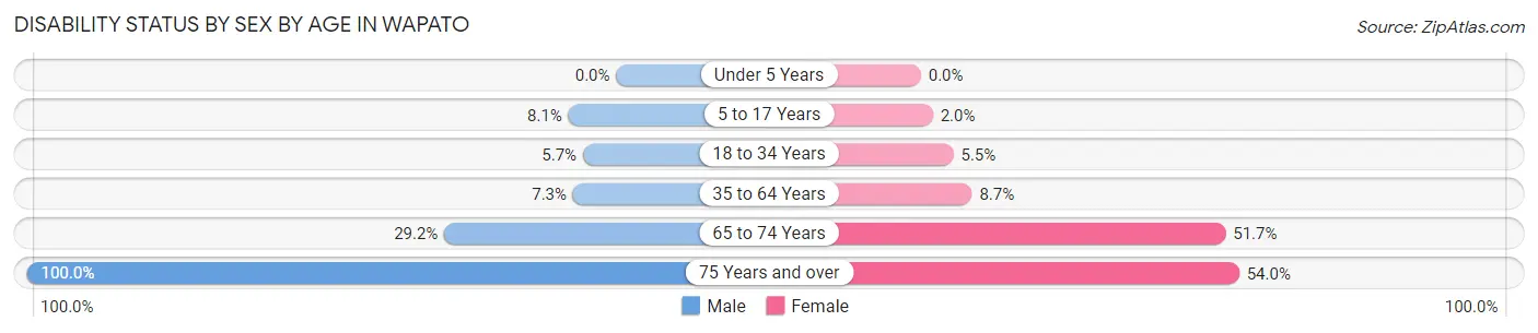 Disability Status by Sex by Age in Wapato