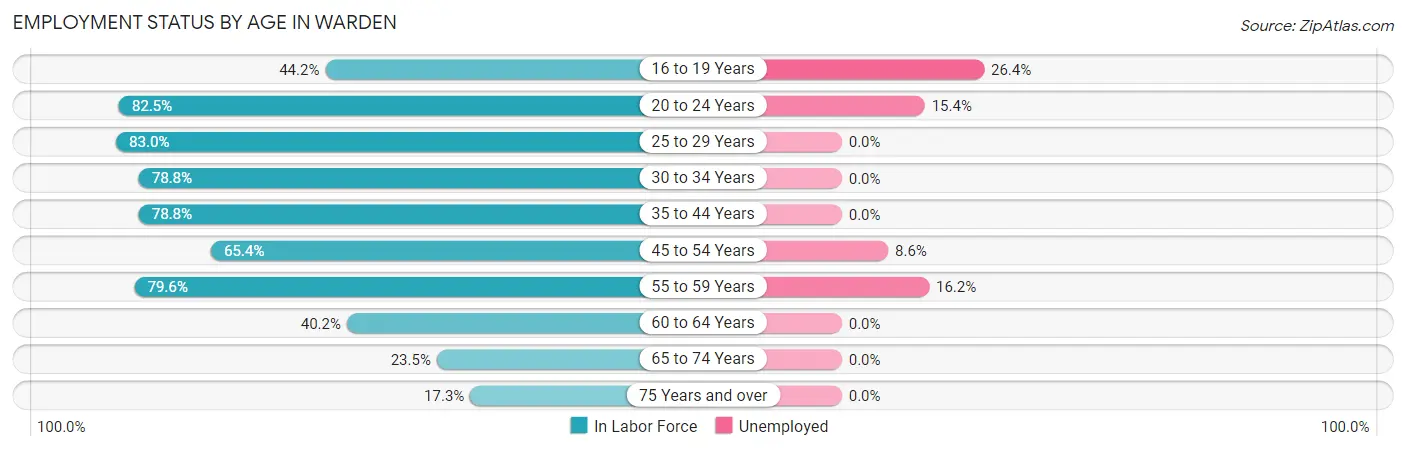 Employment Status by Age in Warden