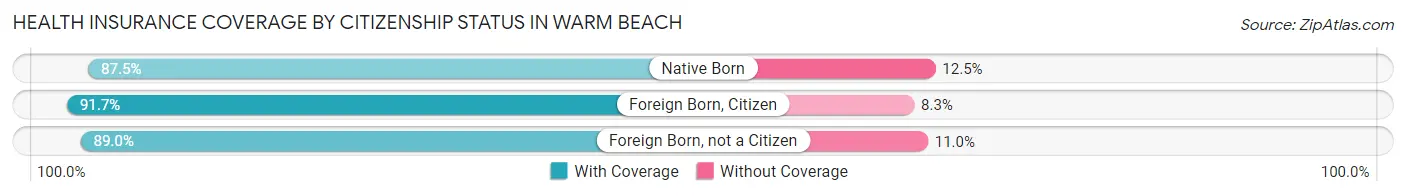 Health Insurance Coverage by Citizenship Status in Warm Beach