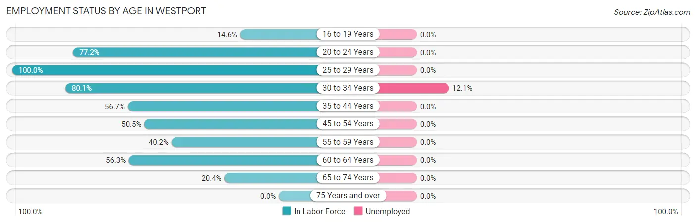 Employment Status by Age in Westport