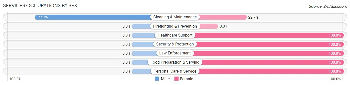 Services Occupations by Sex in White Swan