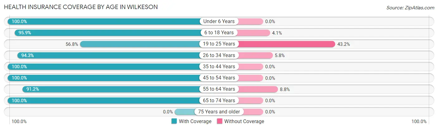Health Insurance Coverage by Age in Wilkeson