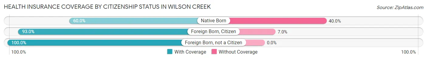 Health Insurance Coverage by Citizenship Status in Wilson Creek
