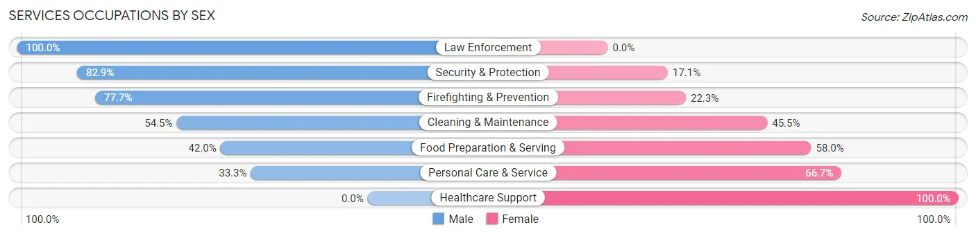 Services Occupations by Sex in Yelm