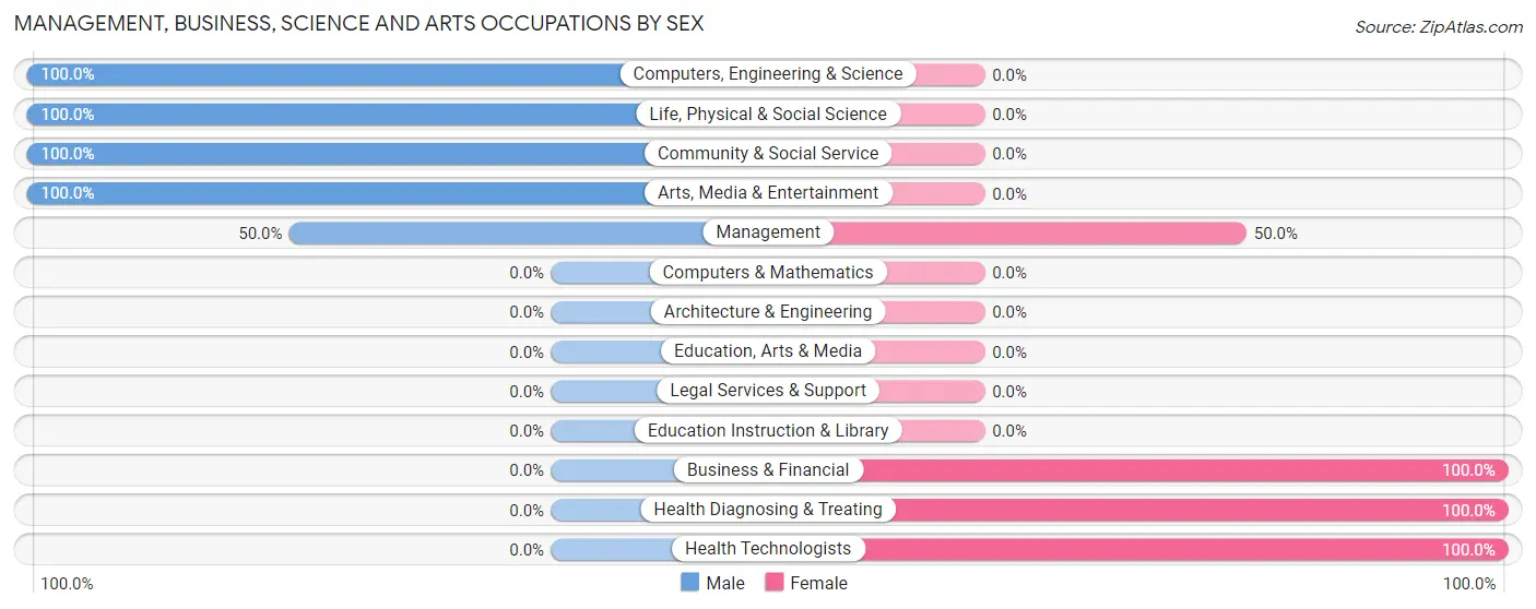 Management, Business, Science and Arts Occupations by Sex in Allenton