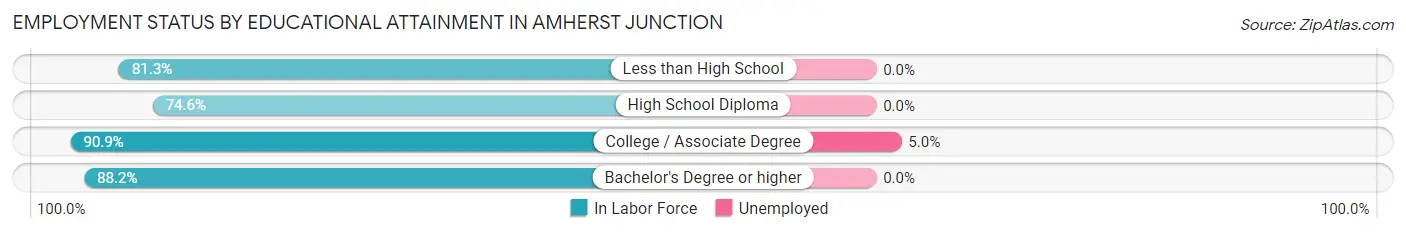 Employment Status by Educational Attainment in Amherst Junction