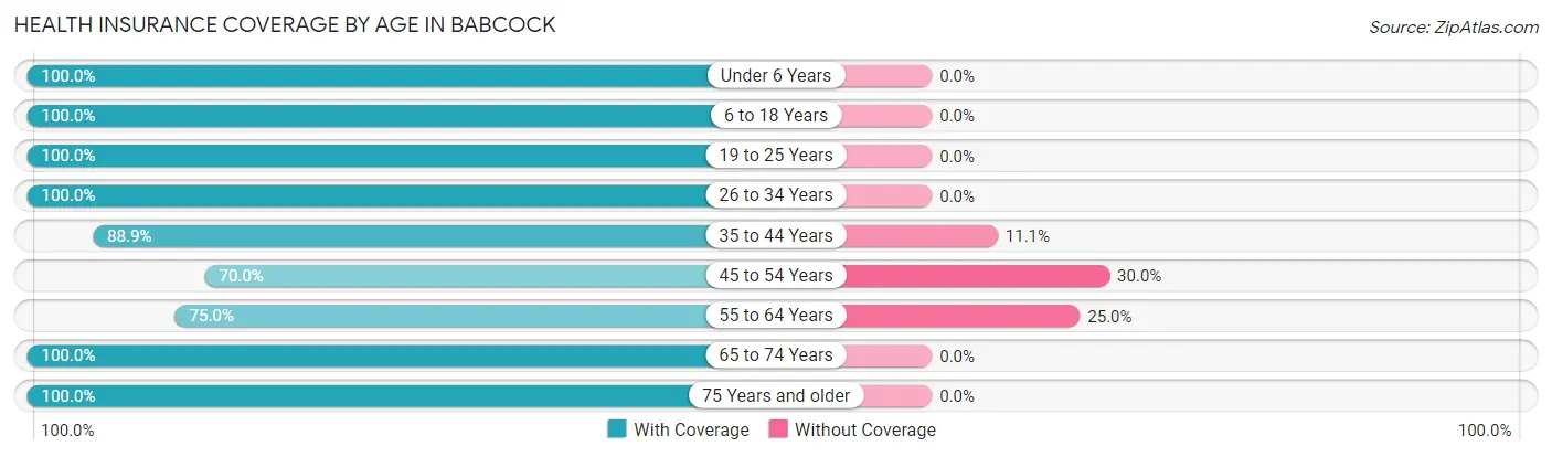 Health Insurance Coverage by Age in Babcock
