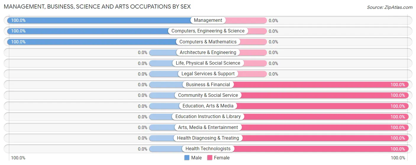 Management, Business, Science and Arts Occupations by Sex in Birchwood