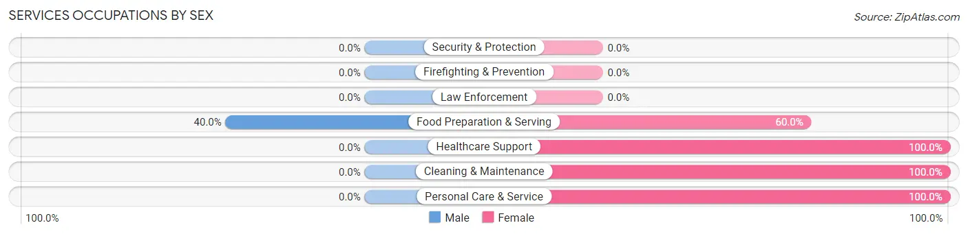 Services Occupations by Sex in Birchwood