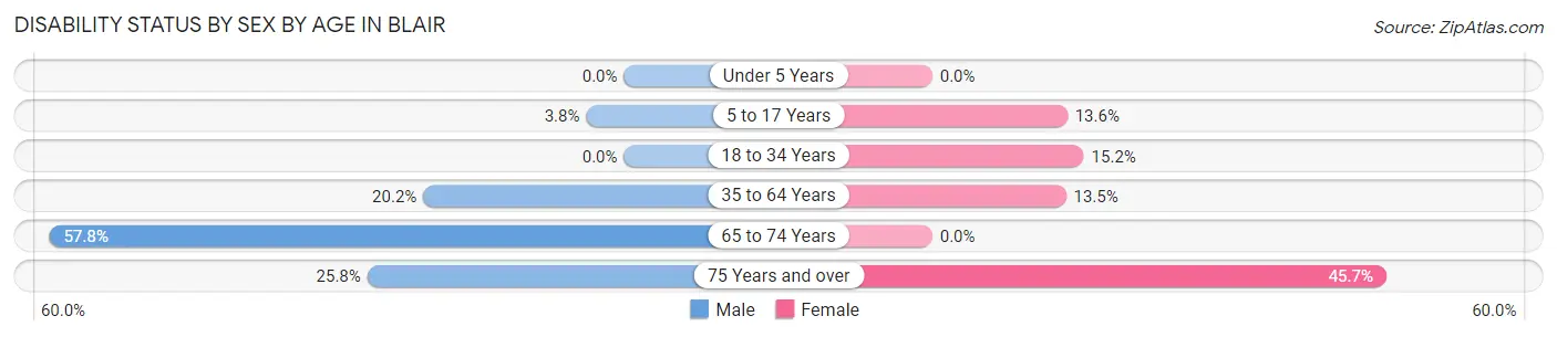 Disability Status by Sex by Age in Blair