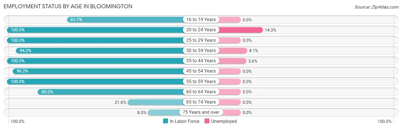 Employment Status by Age in Bloomington