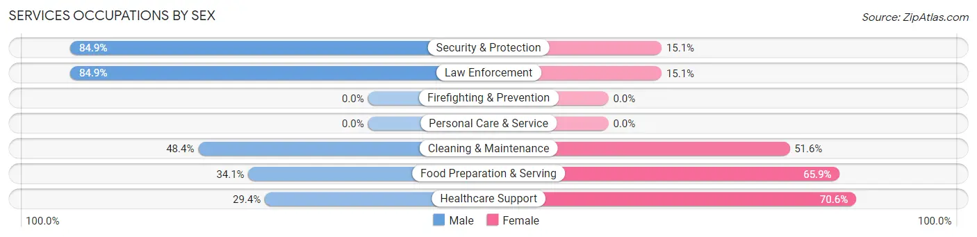 Services Occupations by Sex in Boscobel
