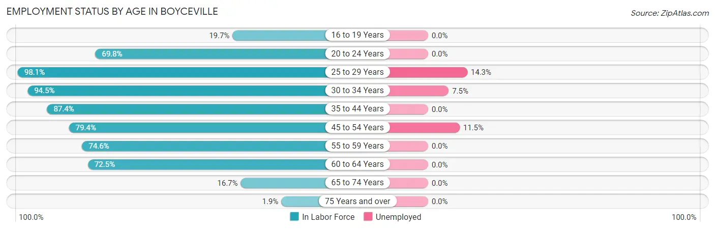 Employment Status by Age in Boyceville