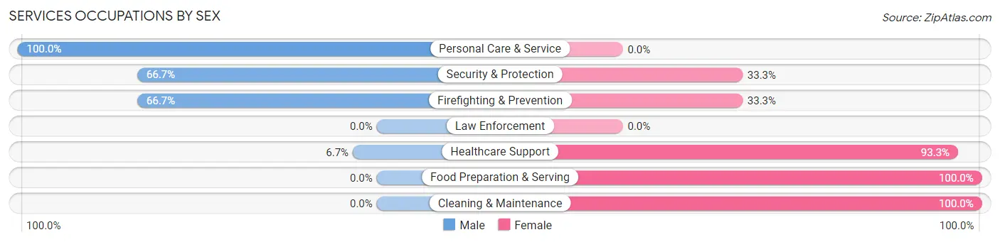 Services Occupations by Sex in Boyd