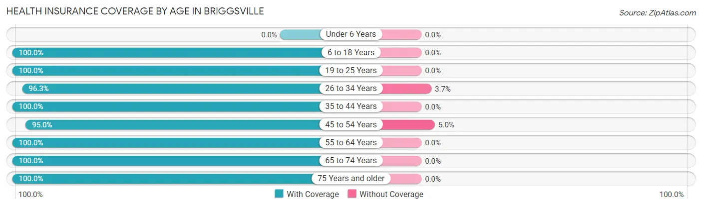 Health Insurance Coverage by Age in Briggsville