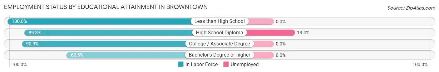 Employment Status by Educational Attainment in Browntown
