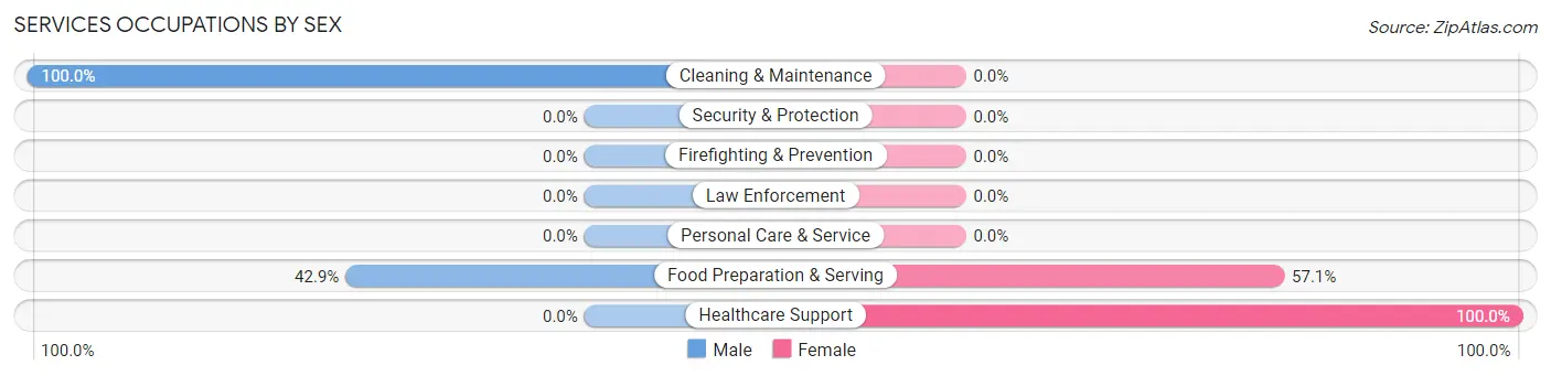 Services Occupations by Sex in Bruce