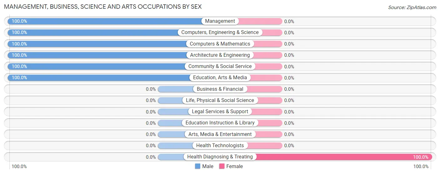 Management, Business, Science and Arts Occupations by Sex in Burnett