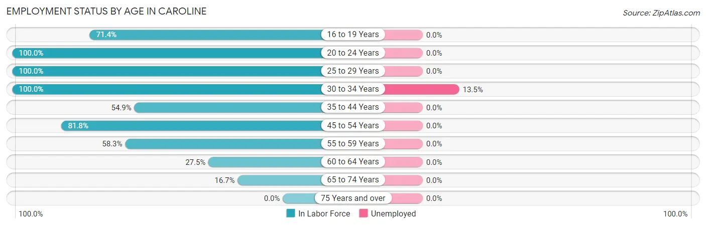 Employment Status by Age in Caroline