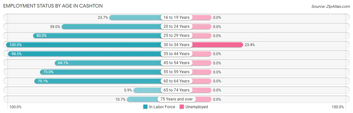 Employment Status by Age in Cashton