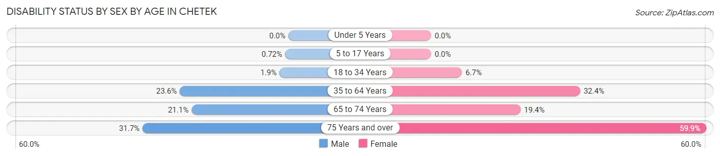 Disability Status by Sex by Age in Chetek