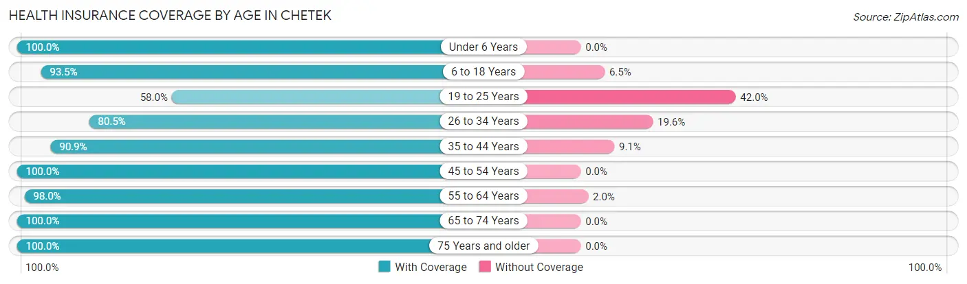 Health Insurance Coverage by Age in Chetek