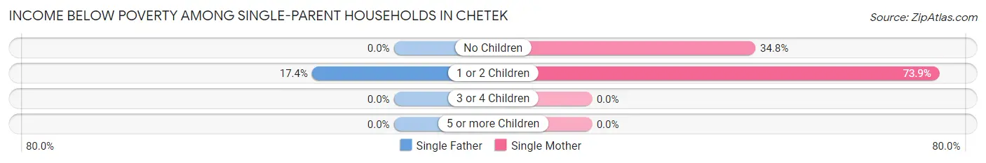 Income Below Poverty Among Single-Parent Households in Chetek