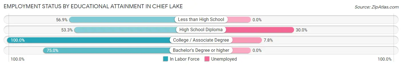 Employment Status by Educational Attainment in Chief Lake