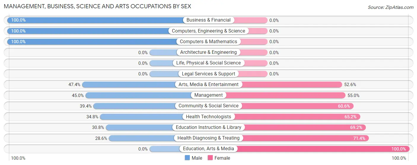 Management, Business, Science and Arts Occupations by Sex in Chief Lake
