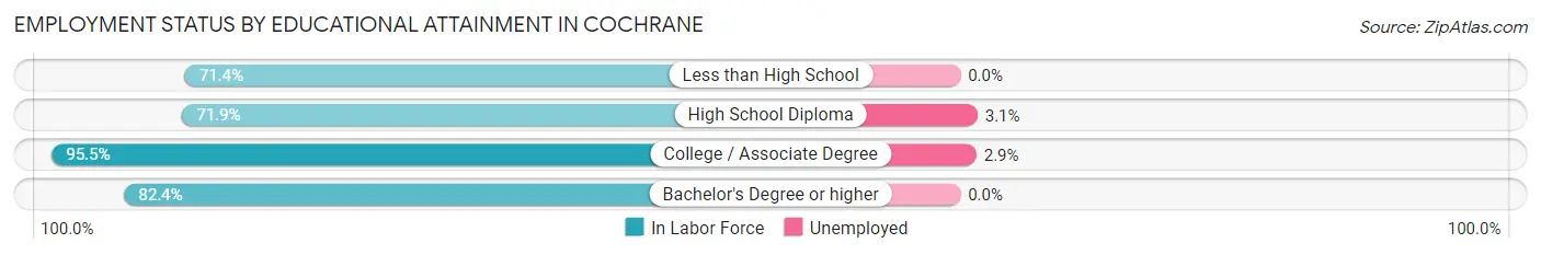 Employment Status by Educational Attainment in Cochrane