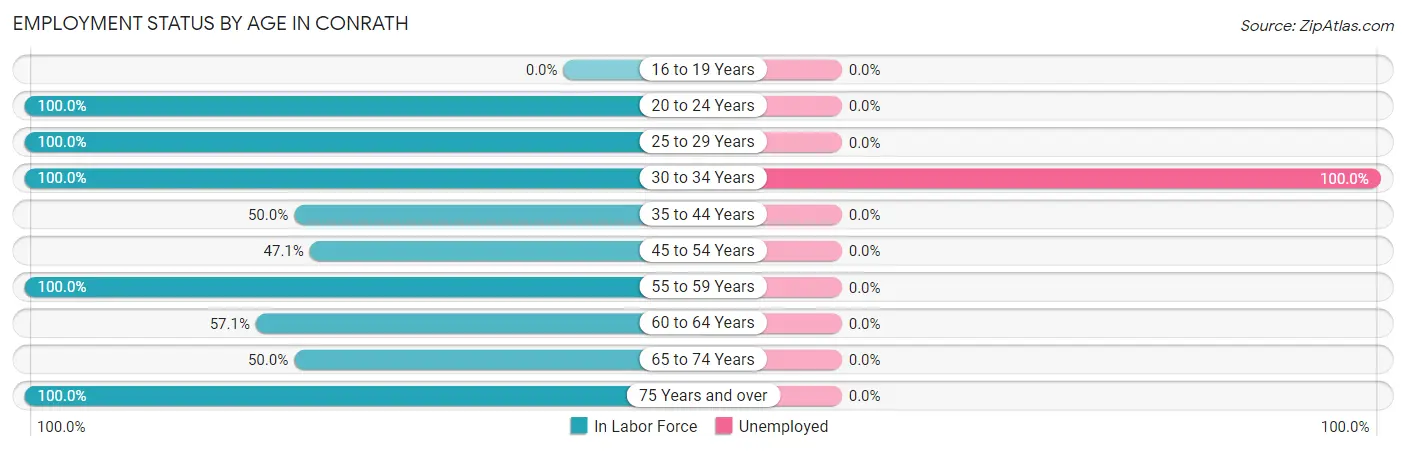 Employment Status by Age in Conrath