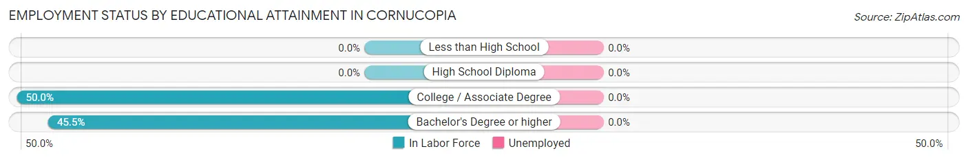 Employment Status by Educational Attainment in Cornucopia