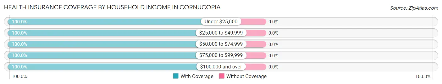 Health Insurance Coverage by Household Income in Cornucopia