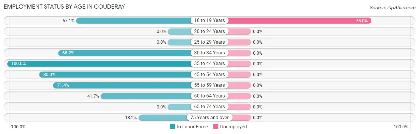Employment Status by Age in Couderay