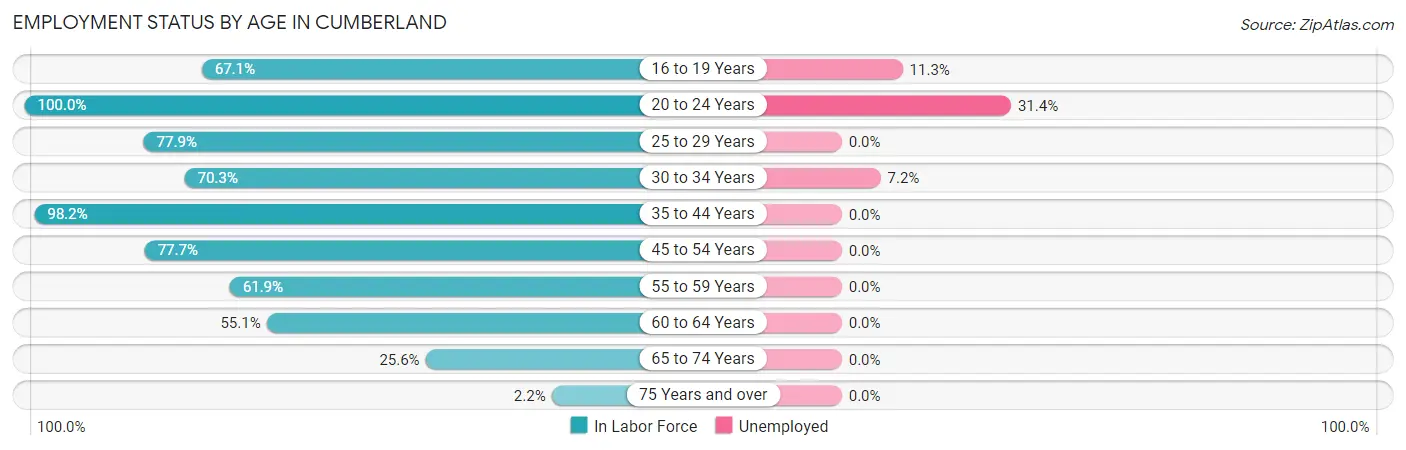 Employment Status by Age in Cumberland