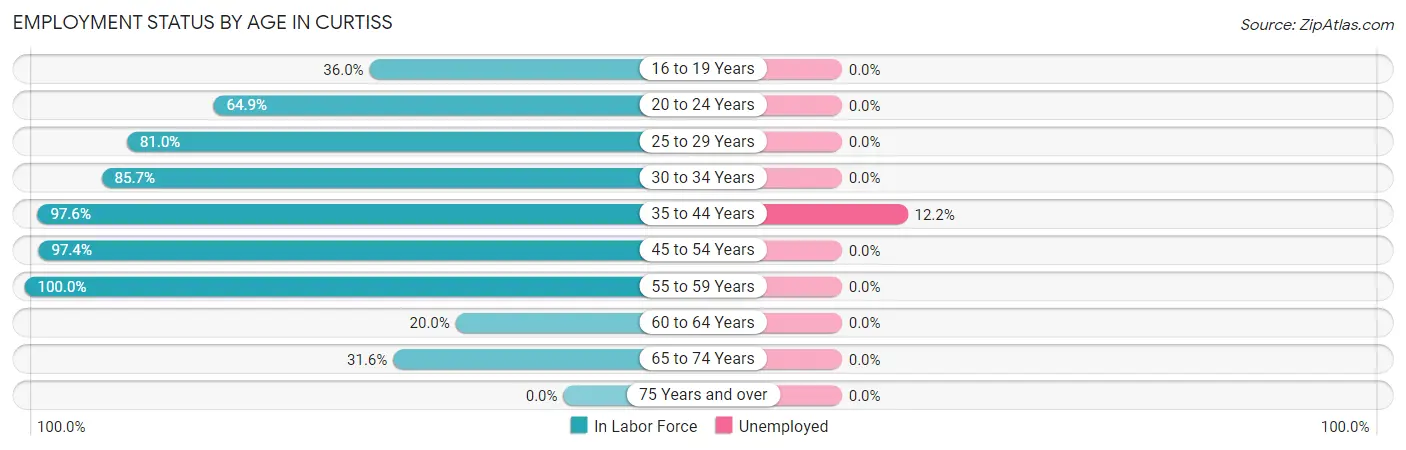 Employment Status by Age in Curtiss