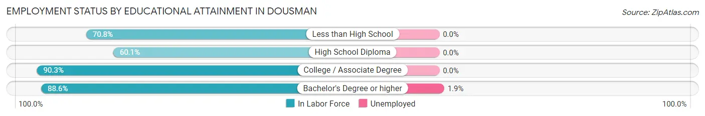 Employment Status by Educational Attainment in Dousman