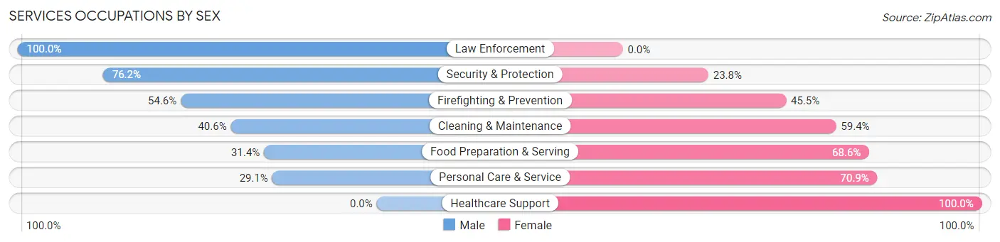 Services Occupations by Sex in Dousman