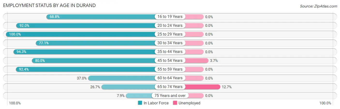 Employment Status by Age in Durand