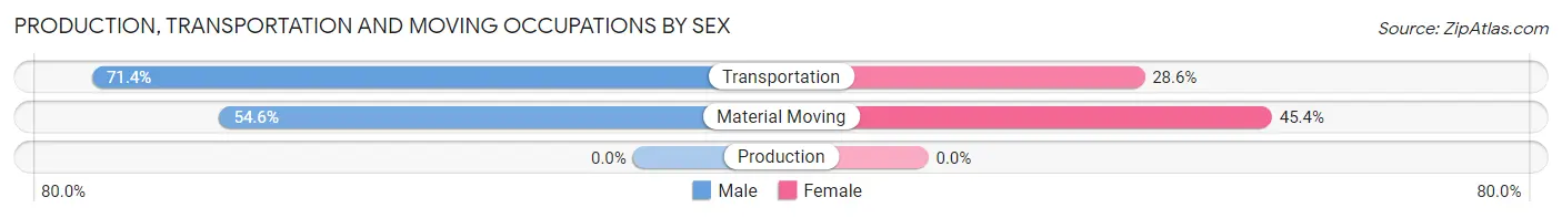 Production, Transportation and Moving Occupations by Sex in Elm Grove
