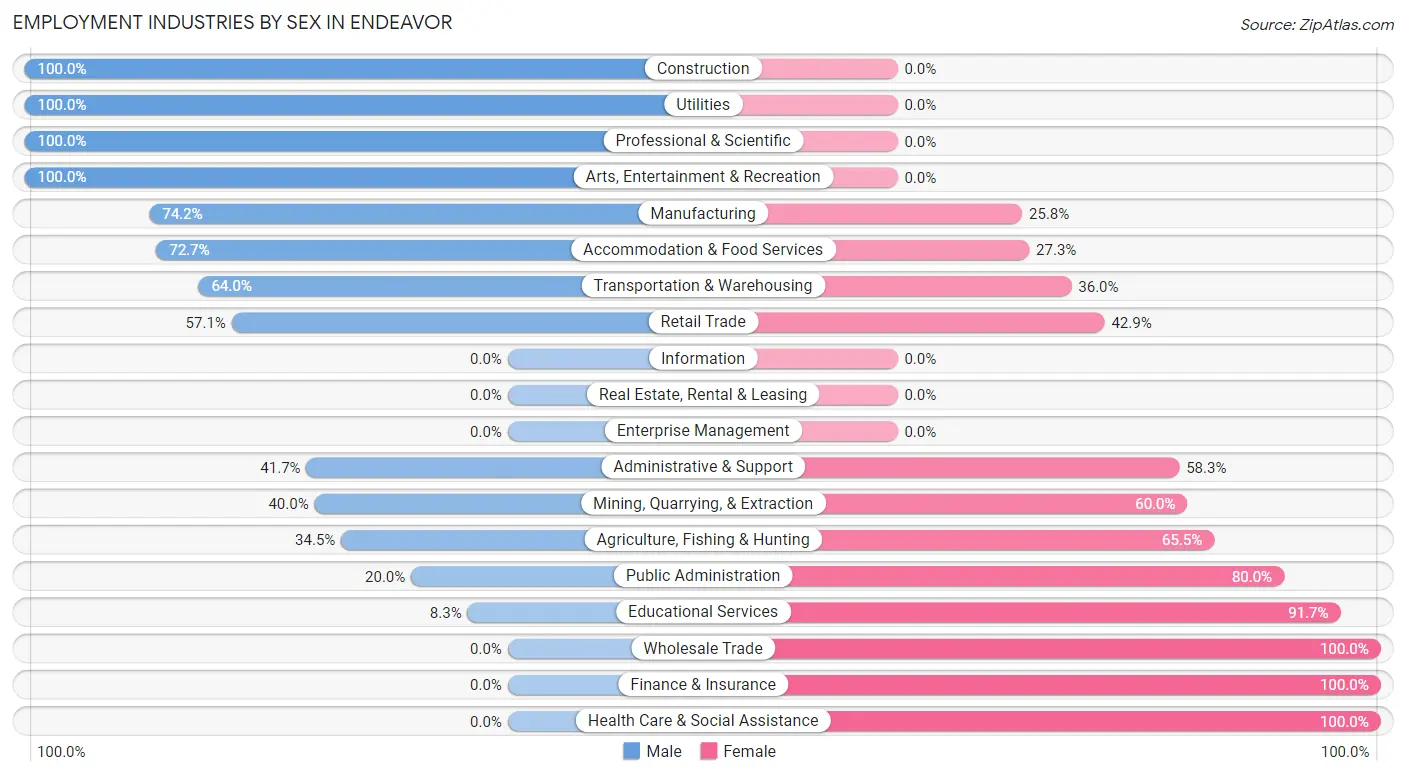 Employment Industries by Sex in Endeavor