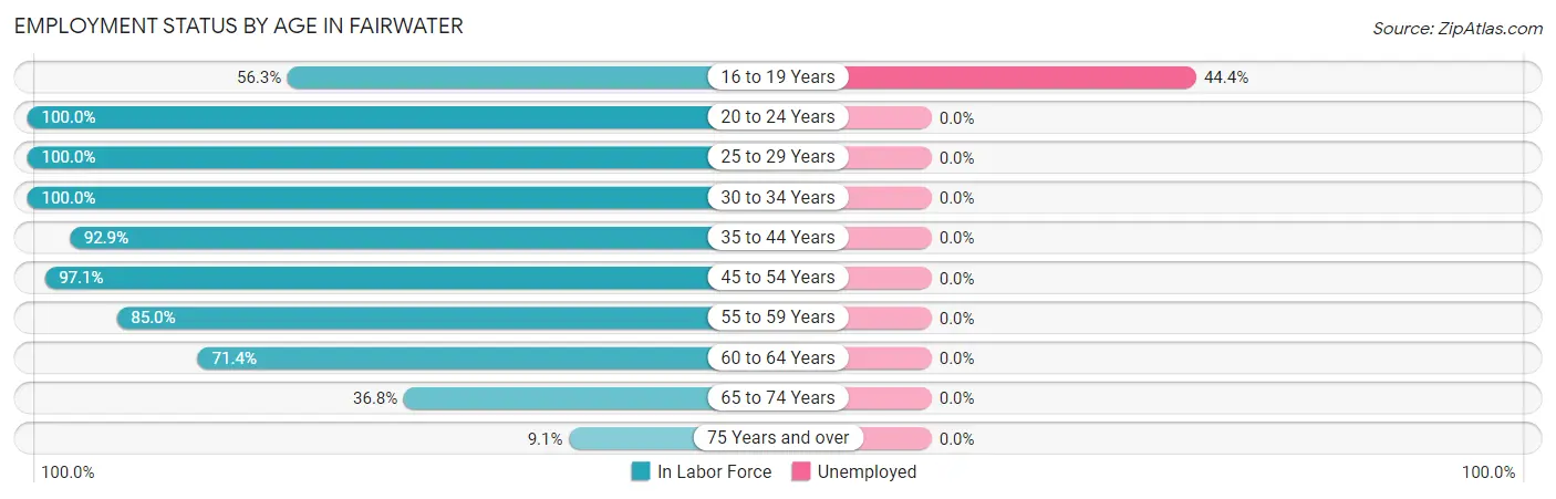Employment Status by Age in Fairwater