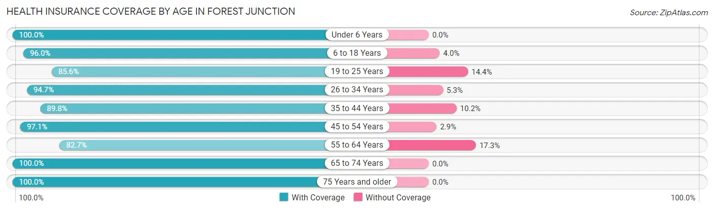 Health Insurance Coverage by Age in Forest Junction