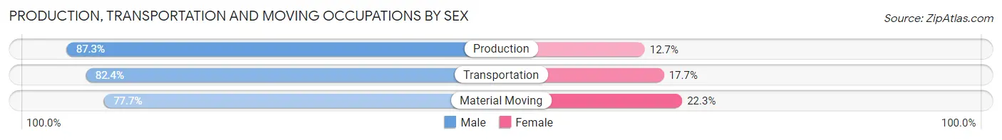 Production, Transportation and Moving Occupations by Sex in Gillett