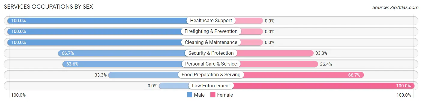 Services Occupations by Sex in Glenbeulah