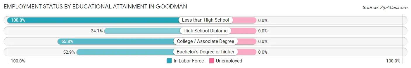 Employment Status by Educational Attainment in Goodman