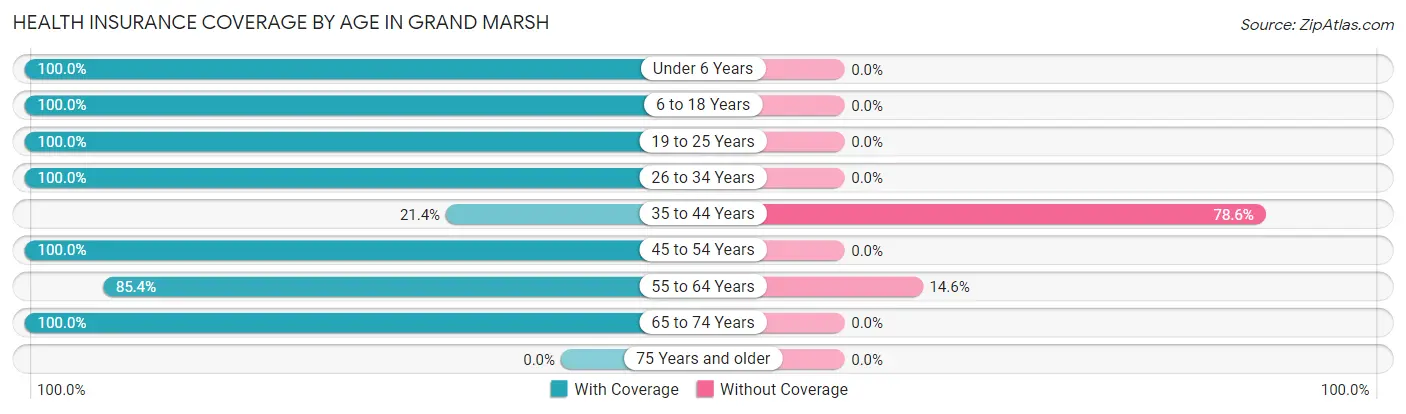 Health Insurance Coverage by Age in Grand Marsh